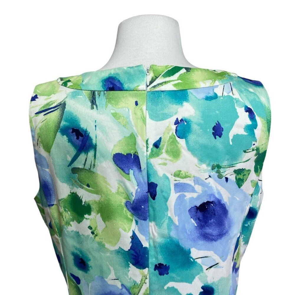 Chaps Dress Abstract Floral  Sleeveless Size 12 Watercolor - Picture 7 of 7